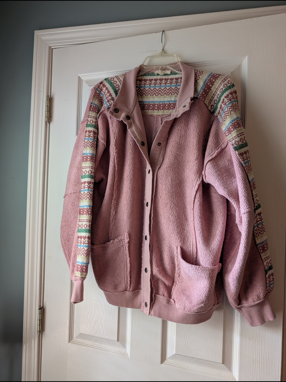 Easel Mauve Pink Patterned Jacket
